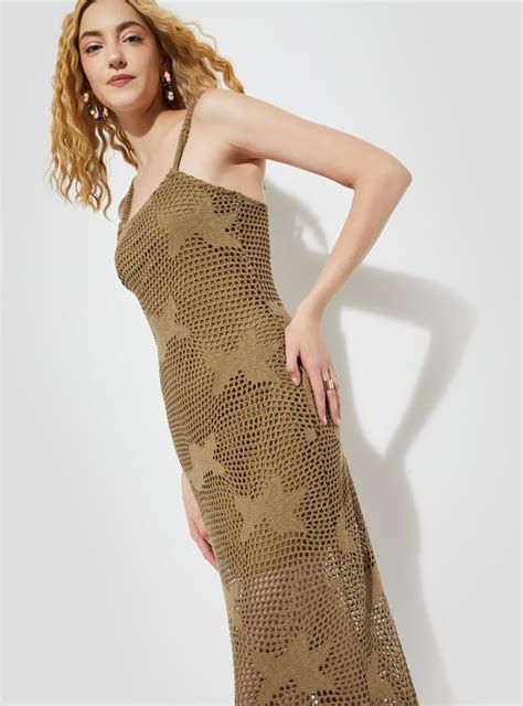 Buy URB_N Women Open Knit Bodycon Maxi Dress Online at just Rs. 1499.0 ...