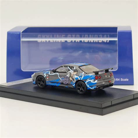 1/64 STREET WARRIOR Nissan Skyline GTR R34 V-spec Naruto Sports Diecas ...