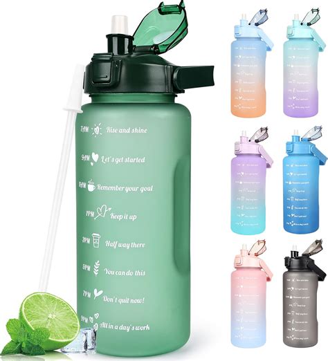 CodiCile Sports Water Bottles 2L BPA Free, Motivational Drinking Water ...