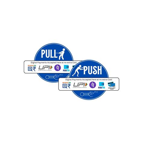 Versatile Push & Pull Sign Collection: Set of 2 Self-Adhesive PVC ...