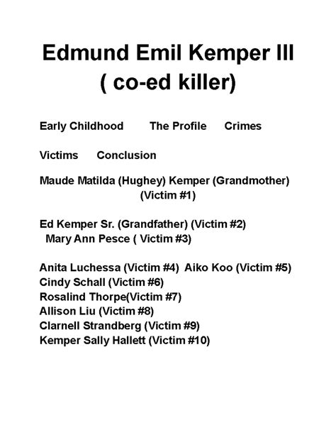Edmund Kemper III: A Deep Dive into the Co-Ed Killer's Crimes and ...