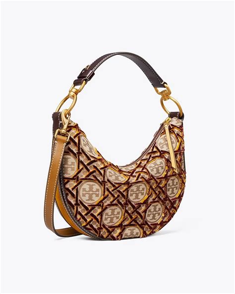 Tory Burch T Monogram Fil Coupe Mini Crescent Bag | The Designer Bae