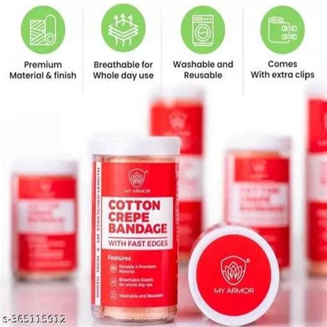 Cotton Crepe Bandage for Pain Relief, 10cm X 4mt, for Injury & Muscle ...