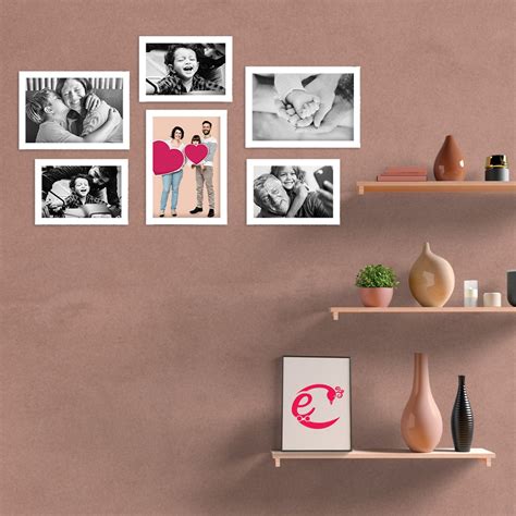 Memory Wall Collage Photo Frame - Set of 6 Photo Frames for 3 Photos of ...