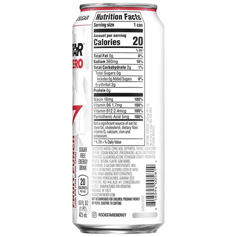 Rockstar Nutrition Facts Sugar Free
