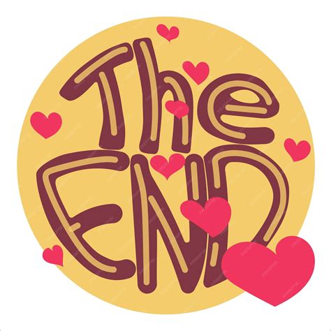 Premium Vector | The end card in cartoon style lettering vector ...