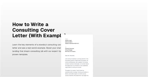 Consulting Cover Letter Examples 的图像结果