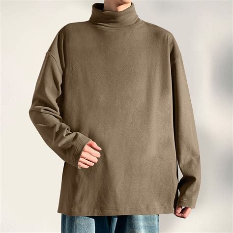 Big and Tall Sweaters for Men,M-5XL Fleece Turtleneck Sweater,Long ...
