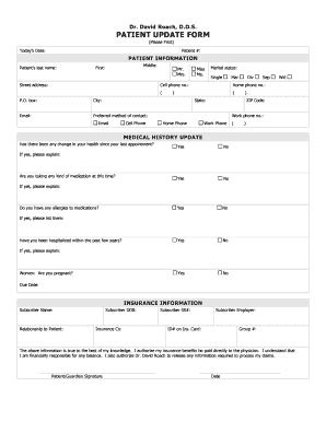 Patient Information Update Form - Fill Online, Printable, Fillable ...