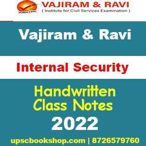 Vajiram & Ravi Internal Security Handwritten Class Notes General ...
