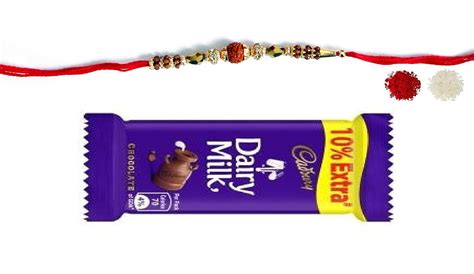 VR CREATIVES Multicolour Single Rudraksha Rakhi with Roli Chawal and ...