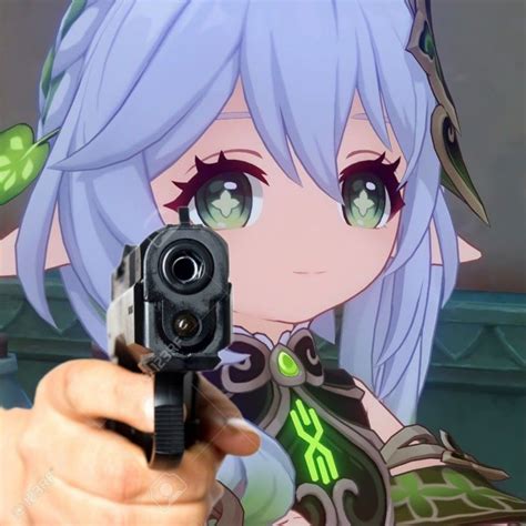 Nahida Holding A gun caught 4k Gun Meme, Gun Humor, Anime Character ...