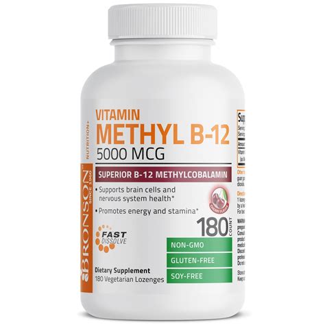 Bronson Methyl B12 Fast Dissolve Sublingual - Cherry - 5,000 mcg | Vitamins & Supplements ...