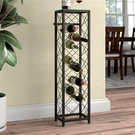 17 Stories Talladega Freestanding Floor Wine Rack Storage Tower - Metal ...
