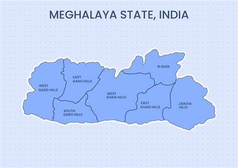 Meghalaya state india map copy | Premium Vector