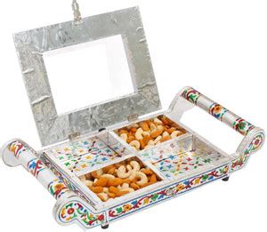 Ethnic Treat Transparent Four Partition Dryfruit Serving Tray ...
