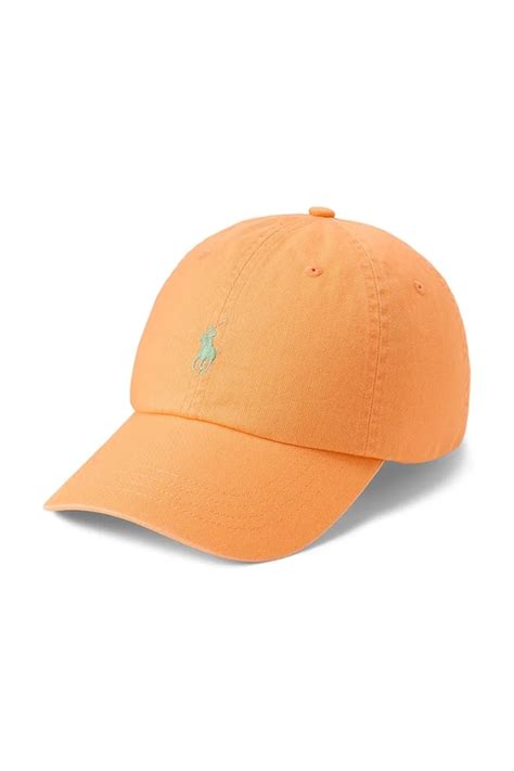 Polo Ralph Lauren cotton baseball cap orange color smooth 710667709 at ...