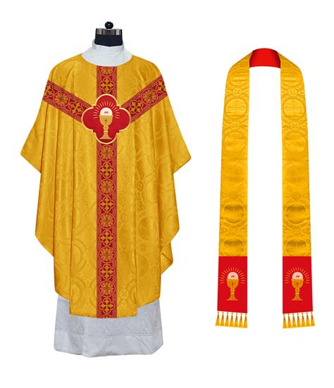 GOTHIC CHASUBLE WITH ORNATE BRAIDED TRIMS – JOHA VESTMENTS