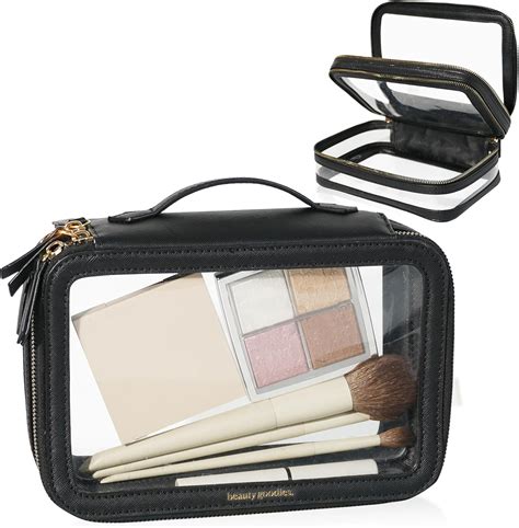 Amazon.com: BEAUTYGOODIES Double Sided Clear Makeup Bags with Zipper ...