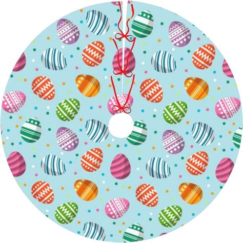 Amazon.com: Easter Eggs Bunny Christmas Tree Skirt Happy Easter Day ...