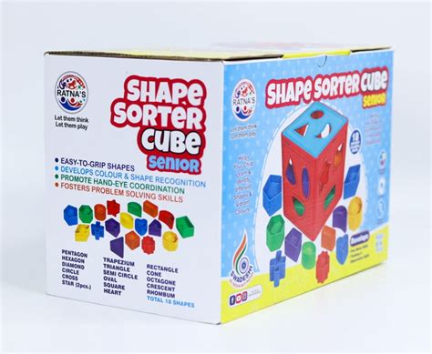 Shape Sorter Cube Senior with 18 Shapes and Different Colors Kids Acti ...