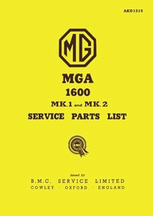 Buy Part No. Akd1215 (Mg Parts Catalogue: Mg Mga 1600 & Mk 2) Book ...