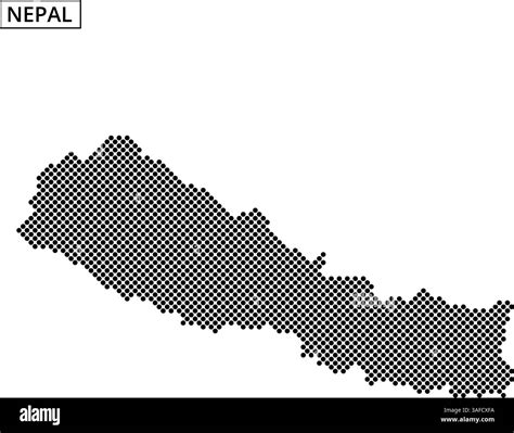 A map of Nepal illustrating the country’s outline and geographic details, emphasizing borders ...