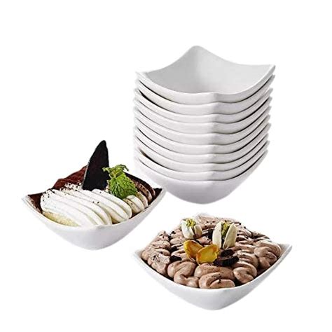 Buy ALTAICA White Ceramic 80ml Small Sauce Bowl Set of 4 Mini Dip Bowls ...