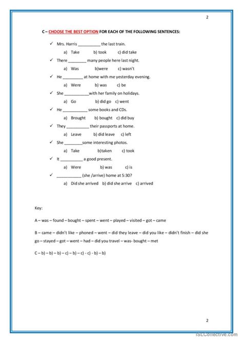 Past Simple Example Worksheet 的图像结果