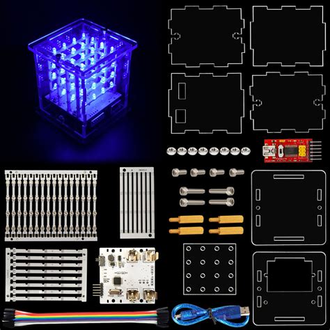 Image result for 4X4x4 LED Cube Arduino Kit
