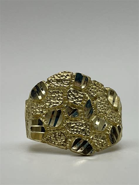 10Kt Gold Mens Nugget Ring VJ Diamond Orlando