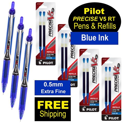 Pilot Precise V5 RT 26063 Pens & Refills, Blue Ink, 0.5mm Extra Fine ...