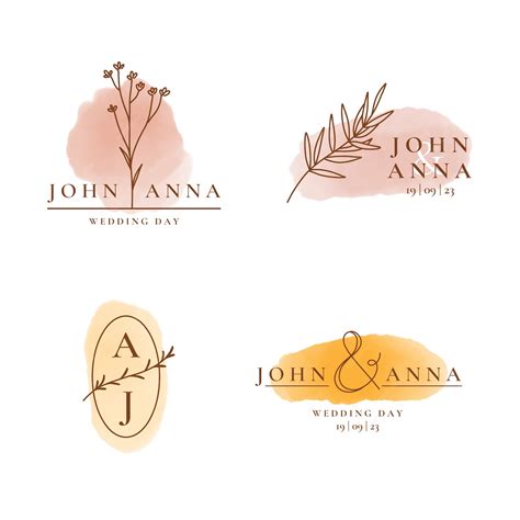 Free Vector | Wedding logo template design