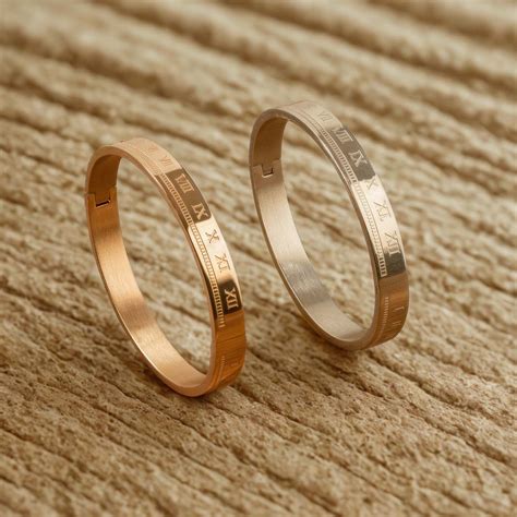 Buy Silver and Rose Gold Roman Numbers Bracelet for Men | Mesmerize