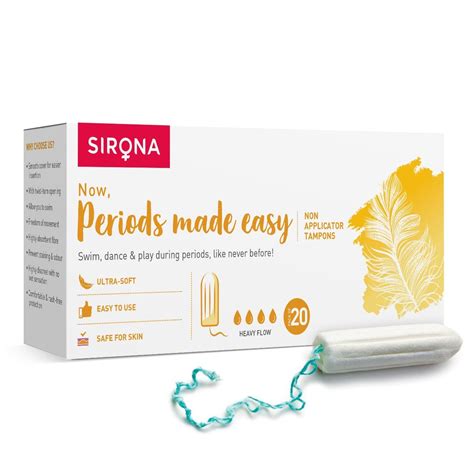Sirona Now, Periods Made Easy Heavy Flow Tampons, 20 Count Price, Uses ...