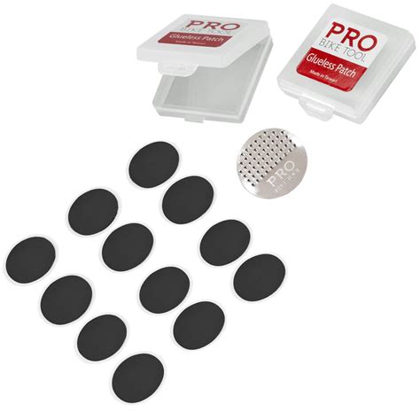 PRO BIKE TOOL Glueless Bike Tire Puncture Repair Patch Kit - 24 Self ...