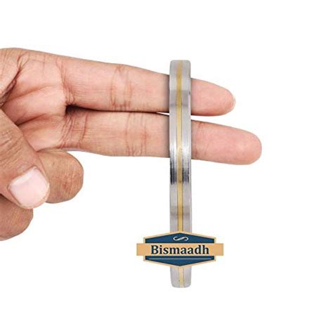 Buy BISMAADH Sikh Punjabi Flat Kada with Brass Line Stainless Steel ...