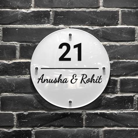 Buy Personalized Acrylic Name Plate in Round Shape Online