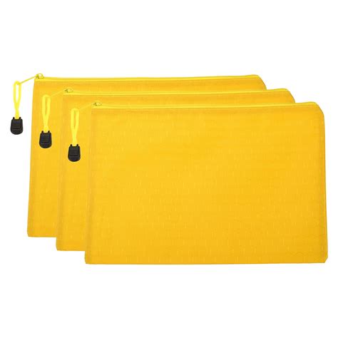 Uxcell Waterproof Zipper File Bags, A5 Document Holders for Office ...