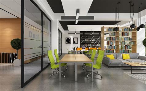 60平方办公室装修设计效果图_岚禾设计