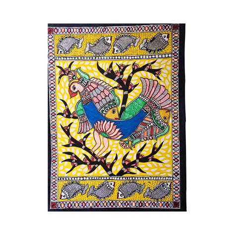 Mor Mache Madhubani Painting – Handmade Mithila Art Online – Verveet India