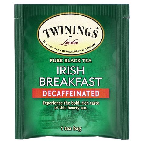 Twinings, Pure Black Tea, Irish Breakfast, Decaffeinated, 20 Tea Bags ...