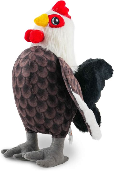 Buy BarkButler x Fofos Rooster Soft Squeaky Plush Dog Toy, White&Black ...