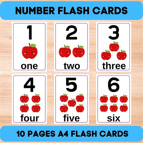 Number Flash Cards 1-10, Number Cards, Count to 10, A4 & A5 Montessori ...