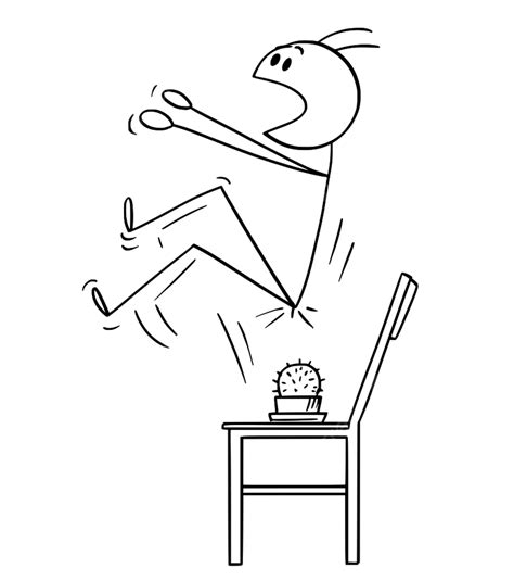 Vector Cartoon Stick Figure Drawing Conceptual Illustration Of Man Who ...