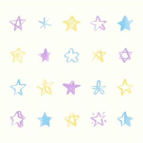 Collection of illustrated star icons | Free Vector