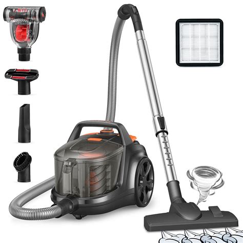 Aspiron Canister Vacuum Cleaner, 1200W Lightweight Bagless Vacuum ...