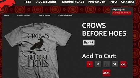 Petition · Stop selling t-shirts with the words "Crows before Hoes ...