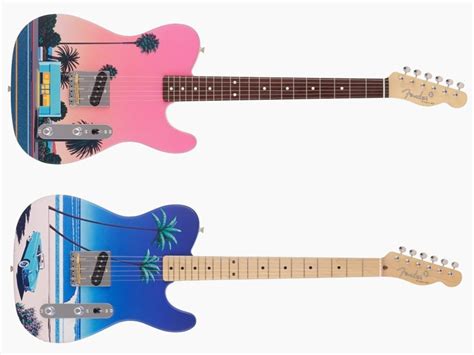 Fender Japan's new Art Canvas Esquire have a "City Pop" design