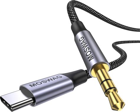 MOSWAG USB C to 3.5mm Headphone Audio Stereo Cable 3.28FT/1M,USB-C to 3 ...